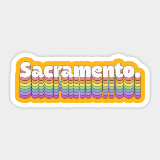 Sacramento, CA \/\/\/\ Retro Typography Design Sticker